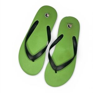 Noatak Green Flip-Flops with Black Straps
